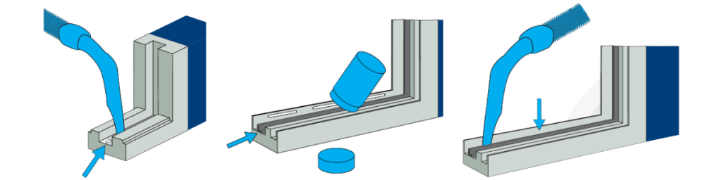 Reynaers čištění kolejnice